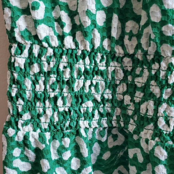 Michael Kors Green Sleeveless Keyhole Halter Style Geometric Print Romper - Picture 7 of 15